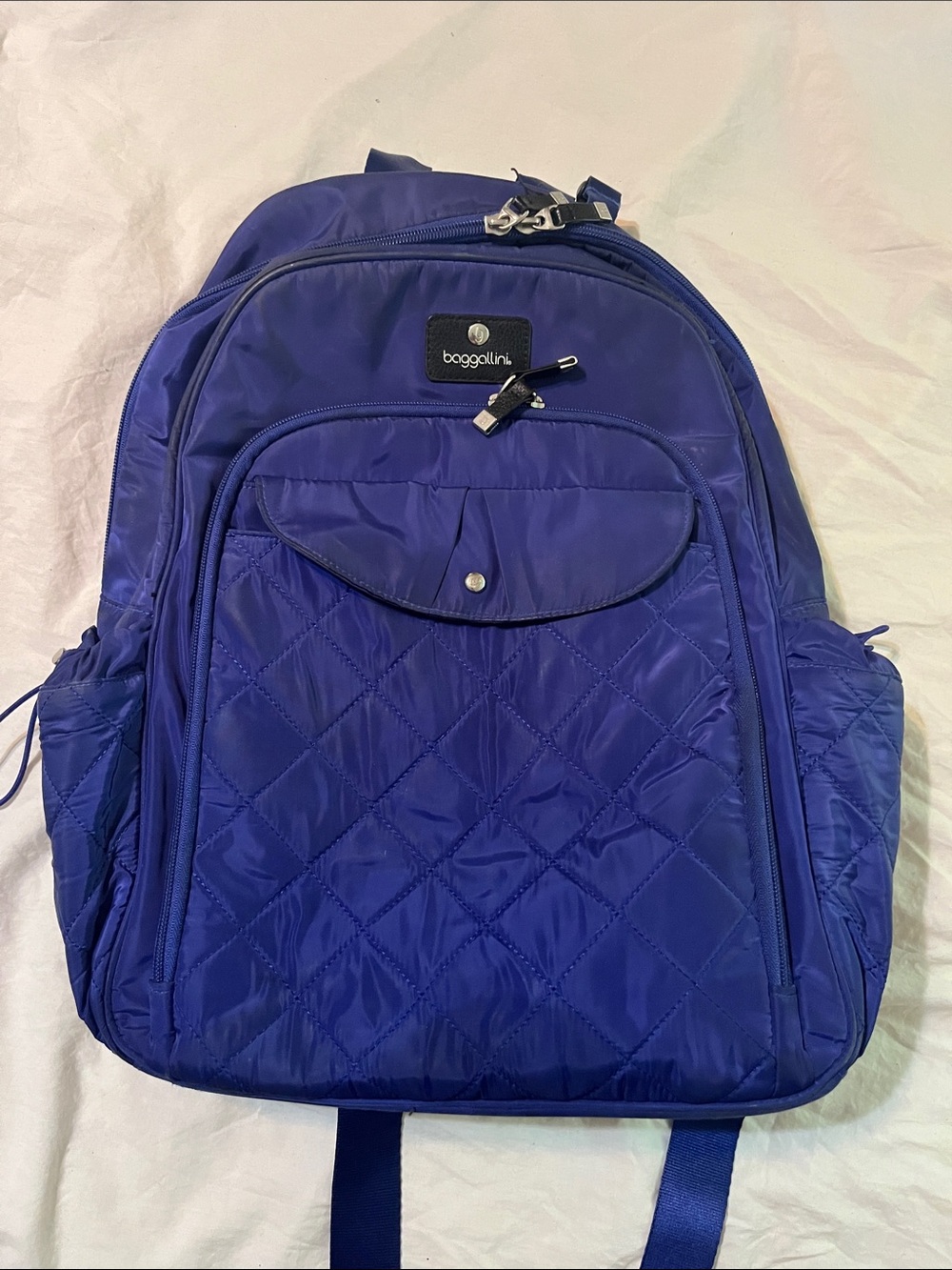 Baggallini Quilted Nylon Backpack Diaper Bag - Royal Blue